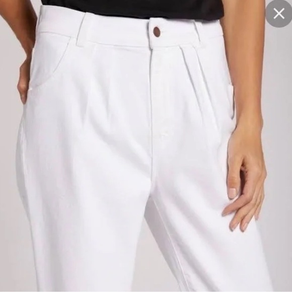 Current/Elliott Arroyo High Rise Pleated Jean in White - Picture 3 of 13